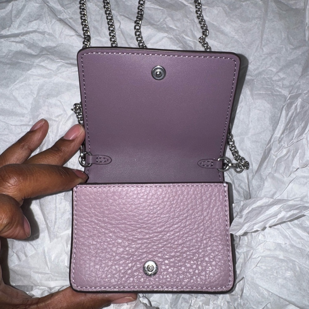 Coach Lilac/Purple Pebbled Leather Mini Crossbody Wallet***PRICE IS FIRM*** - Picture 4 of 5